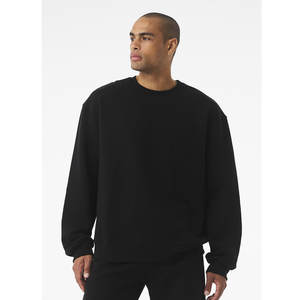 BELLA + TOILE Unisexe Éponge Polaire À Capuche Sweat Adulte Doux Style Doux Ras Du Cou Sweat Noir - Product Image 1