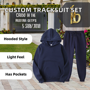 Conjunto Deportivo Unisex Azul Oscuro con Sudadera con Capucha y Pantalones Jogger, Estilo Casual, Marca Privada Trackstar OEM - Product Image 2