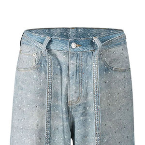 Pantalones cortos de diamantes de imitación lavados con ácido vintage de alta calidad a la venta Mejor proveedor Cantidad a granel Pantalones cortos de diamantes de imitación - Product Image 4
