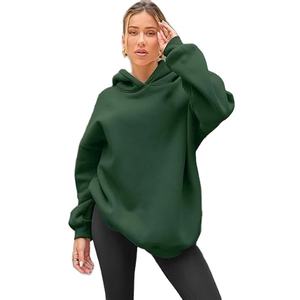 Sweat-shirts décontractés pour femmes, 100% coton, impression unie, logo sur le devant, polaire chaud et confortable, poche, streetwear d'hiver - Product Image 5
