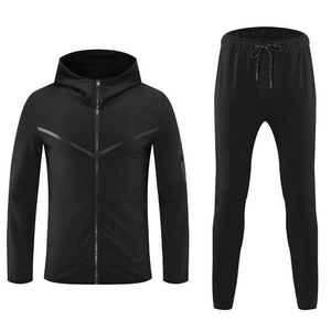 Unisex Custom Full <b>Zip</b> <b>Hooded</b> Tracksuit Set Sports Jacket & Jogger Pants Breathable Lightweight Fleece Lining 2-in-1 Design - Product Image 1