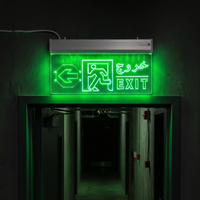 Panneau de signalisation d'urgence réversible en aluminium et acrylique, compatible 220V, IP30, utilisation intérieure/extérieure