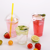Gobelet en PET de 12oz calibre 390ml - 84mm gobelets en plastique transparent personnalisés avec couvercles tasse de boisson à emporter pour jus de fruits Boba café