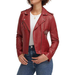 Moda Elegante ropa de invierno cremallera chaquetas de cuero negro para mujeres mejor y último diseño chaquetas de cuero para mujeres - Product Image 5