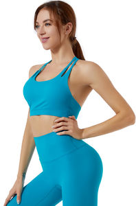 Soutien-gorge de yoga à col en U confortable et respirant pour femmes ensembles de sport anti-chocs évidés au dos personnalisé OEM - Product Image 6