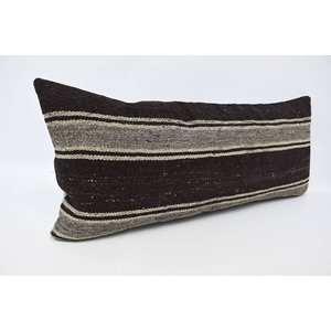 Bohemian Vintage Patterned Wool <b>Pillow</b> 16x36 Inch Brown Cushion Luxury Woven Decorative Cushion for Living Room Floor - Product Image 3