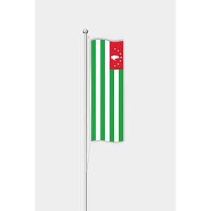 Drapeau drapeau de l'Abkhazie vertical d'extérieur en satin polyester vinyle soyeux avec impression numérique et mât en aluminium pour affichage - Product Image 1