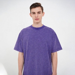 T-shirt tendance délavé à l'acide, look décontracté et élégant, en coton, pour les passionnés de streetwear et le quotidien - Product Image 1