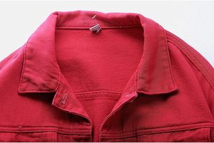 OEM personalizado chaqueta de mezclilla 100% algodón lienzo Streetwear Jeans abrigo personalizado impresión bordado Logo - Product Image 6