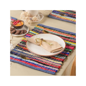 Mantel Individual Clásico a Rayas, Hecho a Mano, Personalizado, Redondo de 38 cm, 260 g/m², Tejido de Cesta, Motivo Minimalista, Acabado Natural - Product Image 5