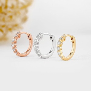 Mejor Oferta, Pendientes de Aro con Diamantes Cultivados en Laboratorio con Certificación IGI VVS, con Oro de 14k, Estilo Minimalista y Lujoso para Mujer a Bajo Precio - Product Image 4