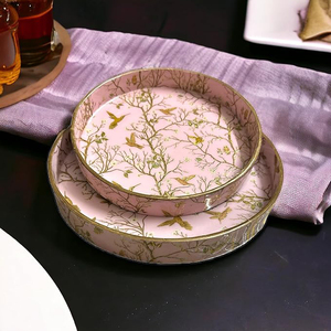 Nouvelle arrivée de qualité supérieure plateau de service en bois de mangue forme ronde design attrayant taille personnalisée pour les collations servant - Product Image 1