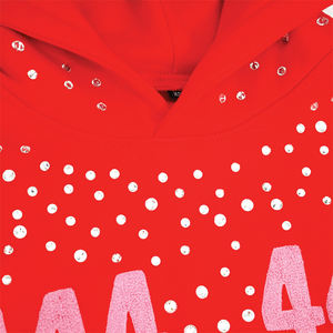 Ensemble survêtement et sweat-shirt en coton lourd personnalisé, streetwear de luxe, logo en strass, sweat-shirt pour homme avec strass - Product Image 3