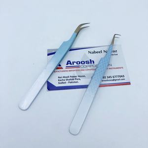 Pince à épiler d'extension de cils en acier inoxydable de haute qualité avec prise en diamant 90 degrés courbe en J double ton durable pointu - Product Image 6