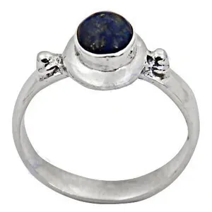 Art Palace 925 Silver <b>Lapis</b> <b>Lazuli</b> Women's Classic Gemstone Bezel Setting <b>Ring</b> for Anniversary Everyday Wear - Product Image 2