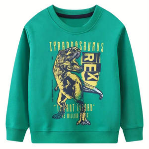 Sudadera Casual de Estilo Europeo y Americano para Niños Pequeños, Cuello Redondo Estampado, Algodón Puro con Dibujos Animados, Transpirable, Unisex - Product Image 1