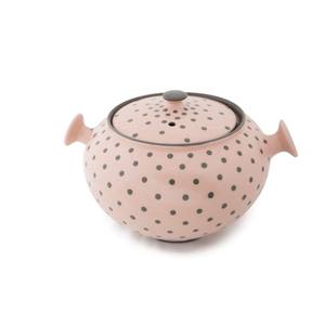 Plat de casserole direct d'usine, poterie de casserole en céramique faite à la main, gros points roses et gris, plat de service de casserole chauffe-plats - Product Image 3