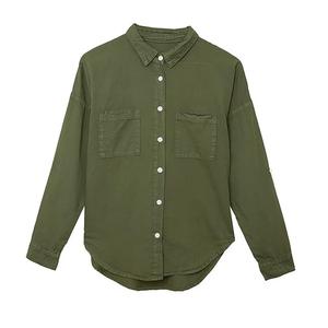 Whole Sale Price OEM Service Solid Color Women <b>Shirt</b> 100% Cotton <b>Long</b> <b>Sleeve</b> Best of Selling From Bangladesh Factory Price - Product Image 3