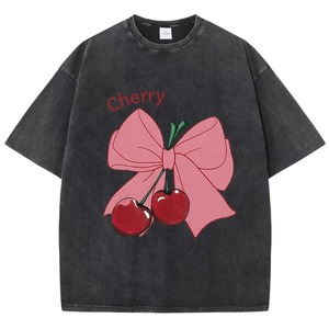 Flocage T-shirts haute qualité 100% coton lavage à l'acide séchage rapide Anti-boulochage solide blanc à manches courtes col rond femmes T-Shirts - Product Image 2