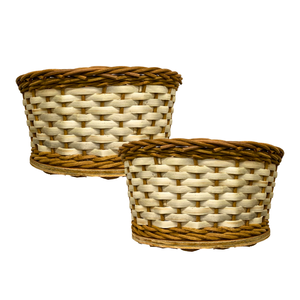 Cesta de Mimbre para Guardar Pan con Base de Madera, Cesta de Mimbre Hecha a Mano, Bandeja para Servir y Exhibir, Artesanía de Vietnam - Product Image 1