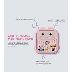 Sac à dos TYKLE Voiture de Police Brillante pour Enfants avec Lumières Clignotantes et Accessoires de Véhicule DIY – Usage Quotidien pour Enfants - Product Image 6