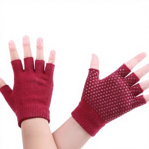 Gants de sport professionnels élégants, couleur unie, antidérapants, à pois, pour Pilates et Yoga, sans doigts, avec fonction antidérapante - Product Image 4