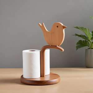 Porte-serviettes en papier en bois de haute qualité Design tendance Accessoires de salle de bain de qualité assurée fabriqués en Inde - Product Image 4