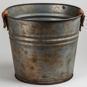 Maceta de cuero galvanizado vintage con bandas de cuero rústico artesanal diseñada para interiores decorativos de temporada - Product Image 5