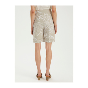 Shorts pour femmes à motifs avec ceinture, mélange de coton, double poche, très coloré - Product Image 4