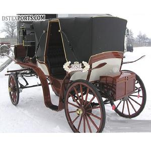 รถม้าสองชั้นแบบคลาสสิกรถม้าสีดำมีฮู้ดรถลากรถม้าสีดำดีไซน์หรูหราหรูหรา - Product Image 1