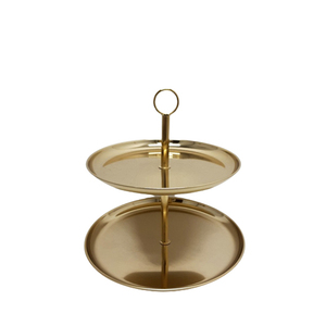 Présentoir à gâteau en forme de rectangle en métal fini or pour présentation de fête d'anniversaire de mariage fait à la main en vrac - Product Image 4