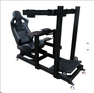 Cockpit de simulation de course complet Han Te en gros, personnalisable et réglable, série 5000, en aluminium, pour usage domestique, finition anodisée argent/noir - Product Image 4