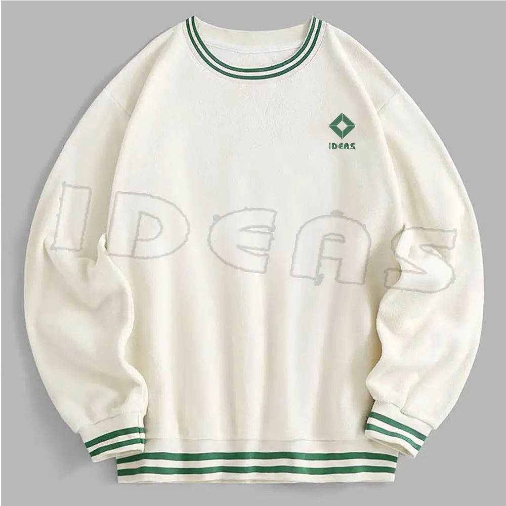 Hoge Kwaliteit Oem Heren Effen Hoodies Custom Logo Casual Streetwear Unisex Oversized Blanco Ronde Hals Sweatshirts