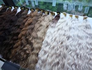 Prix de gros en vrac 100% extensions de cheveux crus vietnamiens teints crépus Super Double dessiné couleurs claires 24 pouces 1 paquet 100 grammes - Product Image 2