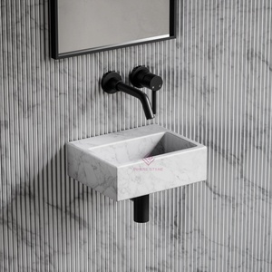 Lavabo en marbre foncé Emperador <span class=keywords><strong>de</strong></span> qualité supérieure, évier en pierre naturelle, meuble <span class=keywords><strong>de</strong></span> <span class=keywords><strong>salle</strong></span> <span class=keywords><strong>de</strong></span> bain moderne <span class=keywords><strong>de</strong></span> luxe, lavabo design - Product Image 2