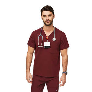 Conjuntos de uniformes de Enfermería de satén de ajuste personalizado, ropa de trabajo de manga corta, uniforme médico de hospital para hombres y mujeres - Product Image 1