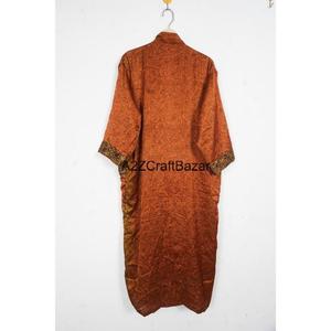 Bata Kimono de Seda 100% de Alta Calidad con Cuello en V, Larga, con Parches, Cierre con Cordón, para Primavera/Verano/Invierno, Ropa de Estar Suave y Lujosa - Product Image 5