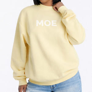Sudadera Personalizada para Mujer, Cuello Redondo, Color Pastel, Minimalista, Oversize, Felpa de Algodón, Lisa, Casual, Unisex, Suministro OEM ODM - Product Image 4