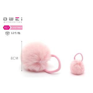 Lazos de pelo de goma Rosa felpa de 8cm - Product Image 1