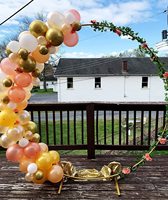 Penjualan Terlaris AYOYO Modern Classic Iron Ring Balloon Arch Stand Kit-Dekorasi Latar Belakang Pernikahan & Panggung Ulang Tahun