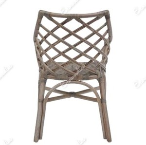 Silla de comedor Bohemia moderna de mimbre marrón natural con reposabrazos inclinados Silla de mimbre tejida para patio para uso al aire libre para patio trasero - Product Image 3