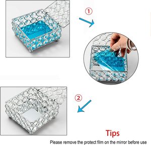 Bijoux en cristal boîte à bibelots boucles d'oreilles anneaux organisateur de trésor stockage boîte à souvenirs avec couvercle pour commode chambre décor - Product Image 5