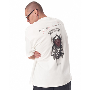 100% T-shirt en coton épais pour hommes T-shirt uni imprimé personnalisable grande taille T-shirt imprimé surdimensionné de haute qualité pour hommes - Product Image 3