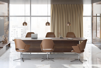Chaise de bureau pivotante SITSTAR en cuir véritable pour réception, visiteurs, salles de réunion et projets de design de bureaux