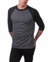 T-shirt Homme Personnalisé à Manches Longues Gris Noir Contrastant Col Rond Coupe Classique en Coton Jersey Décontracté Streetwear Vente en Gros