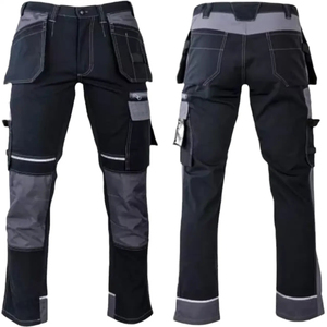 Pantalones de Trabajo Transpirables de Poliéster y Algodón con Múltiples Bolsillos y Cinta Reflectante para Trabajadores Hombres y Mujeres, Diseño Popular - Product Image 3