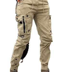 Pantalones de chándal para hombre con logotipo personalizado, nuevos pantalones cargo de color sólido para hombre, pantalones de chándal informales con cordón en blanco - Product Image 6