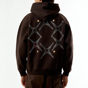 Venta al por mayor de Sudadera con capucha de gran tamaño de los hombres de la caída del hombro de peso pesado pulóver logotipo personalizado en blanco Streetwear sudadera - Product Image 2