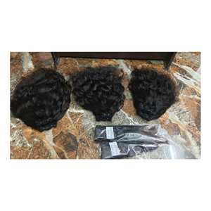 Perruques de cheveux de qualité résistante à la chaleur avancée perruque longue bouclée brune naturelle meilleurs faisceaux ondulés Extension de cheveux humains en stock - Product Image 3