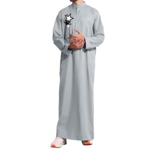 Nueva Llegada, Ropa Islámica Tradicional Personalizada, Bordado Simulado, 100% Algodón, Talla Grande, Thawb, Caftán, Jubba, Jellabiya para Hombre - Product Image 4